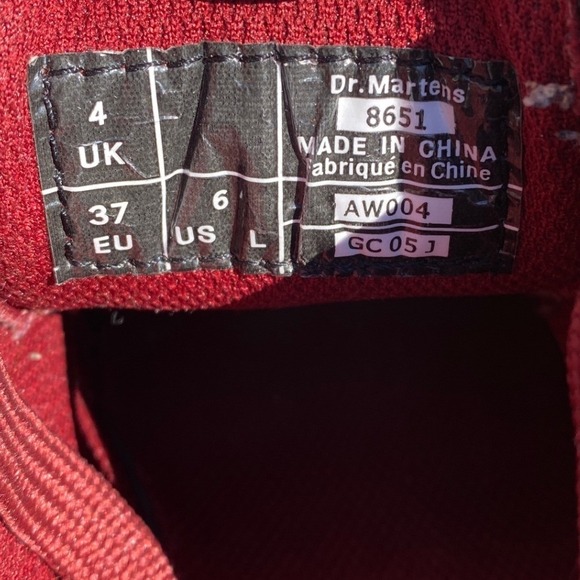 Dr Martens 8651 Red Leather Chunky Platform Oxford Shoes Womens Size 6 UK 37 EU - Picture 7 of 8